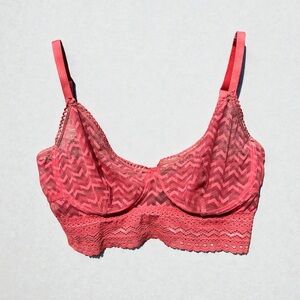 🌻ELSE Lingerie Belize  Pink English Rose Underwire Lace Longline Bra Size 36DD